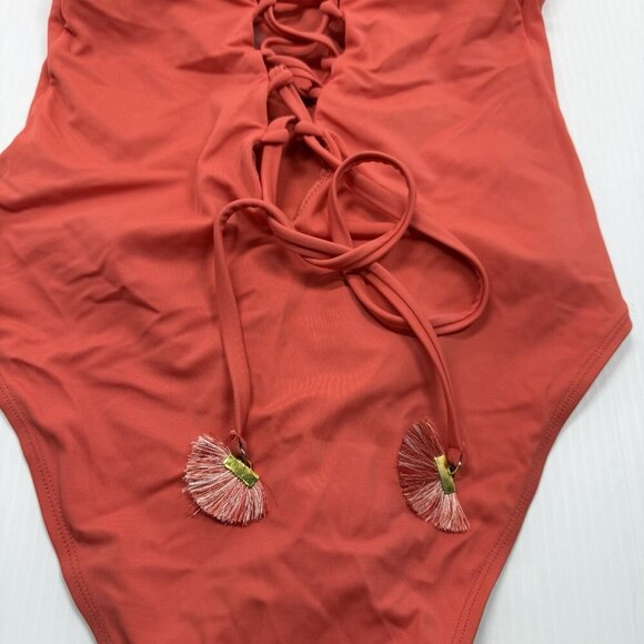 swimsuits for all one piece orange coverage beachy pool size 4 ashley graham - Picture 6 of 8